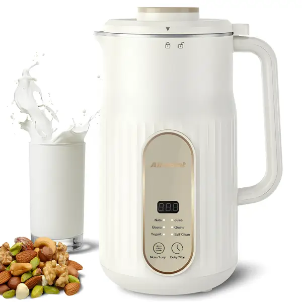 AlfaBot N2 Nut Milk Maker prepares fresh plant-based milk from almonds, oats, soy, with 35 oz capacity and self-cleaning